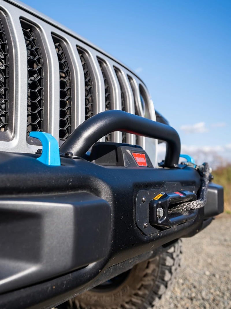 RockTrix Black Front Brush Guard, 3.12 inch Height to Clear Winch, Compatible with 2018+ Jeep Wrangler JL, 2019+ Gladiator JT - Steel Bar Grille Guard for Steel Rubicon Bumper - Image 5